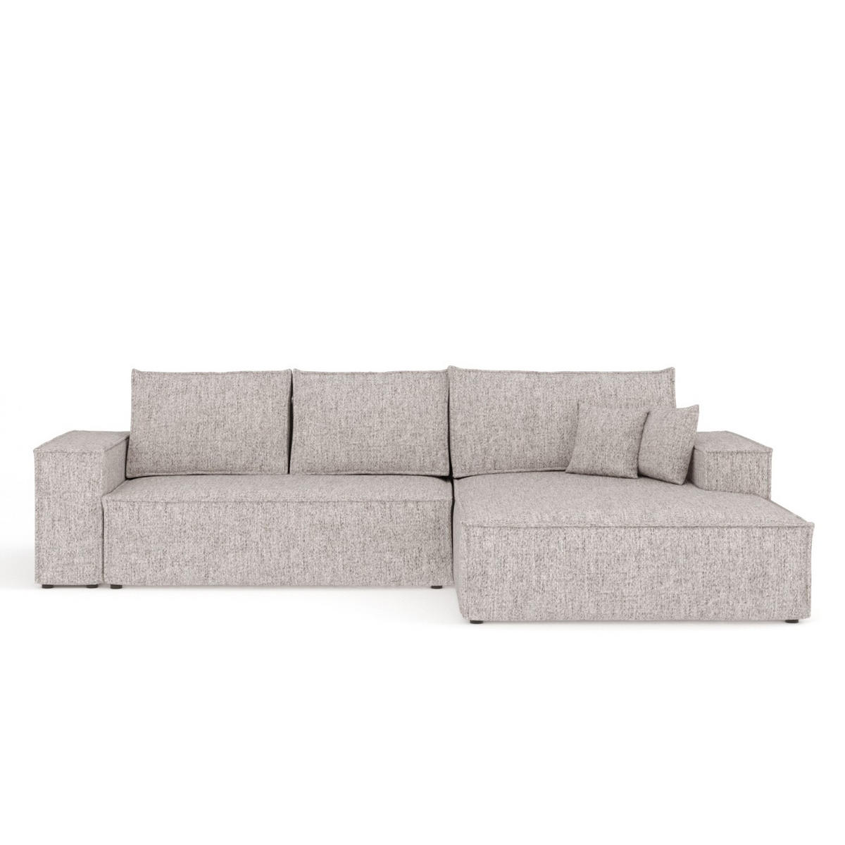 ECKSOFA TAURI mit Schlaffunktion Beige im Neve Stoff - Beige/Schwarz, Holz/Holzwerkstoff (294/185cm) - AltaBeds
