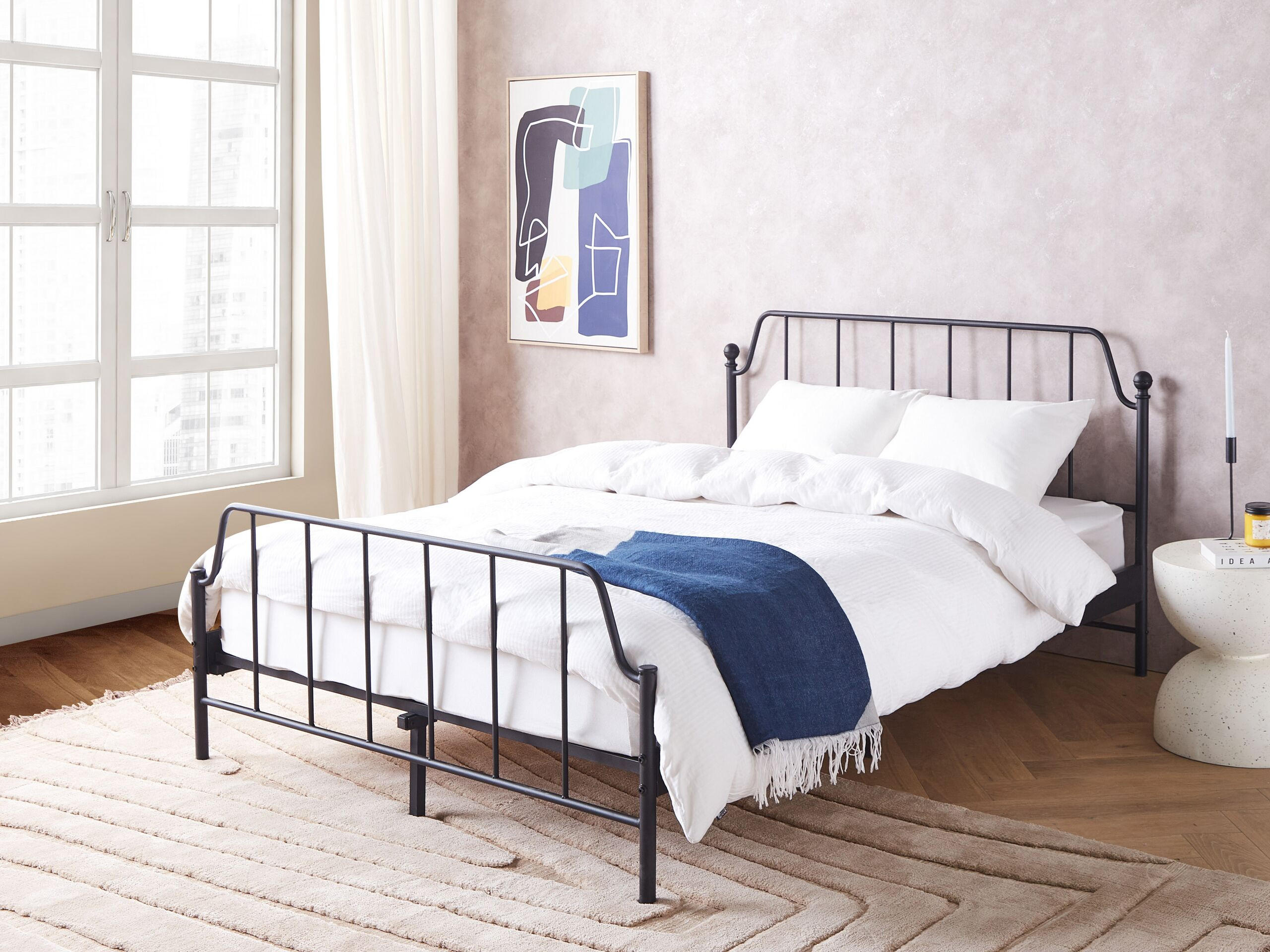 Thumbnail - Beliani Bett, Schwarz, Metall, 140x200 cm, Schlafzimmer, Betten