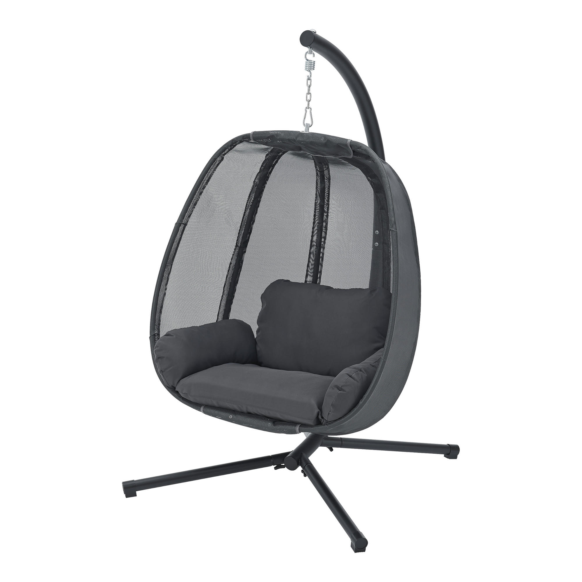 HÄNGESESSEL Abegondo - Dunkelgrau, Kunststoff (120/168/108cm) - [en.casa]