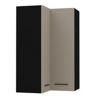 ECKHÄNGESCHRANK Bonn W14/60 schwarz / stone grey matt 60 / 60 / 96cm - Graubraun/Schwarz, Holz/Holzwerkstoff (60/96/60cm) - Feldmann-Wohnen