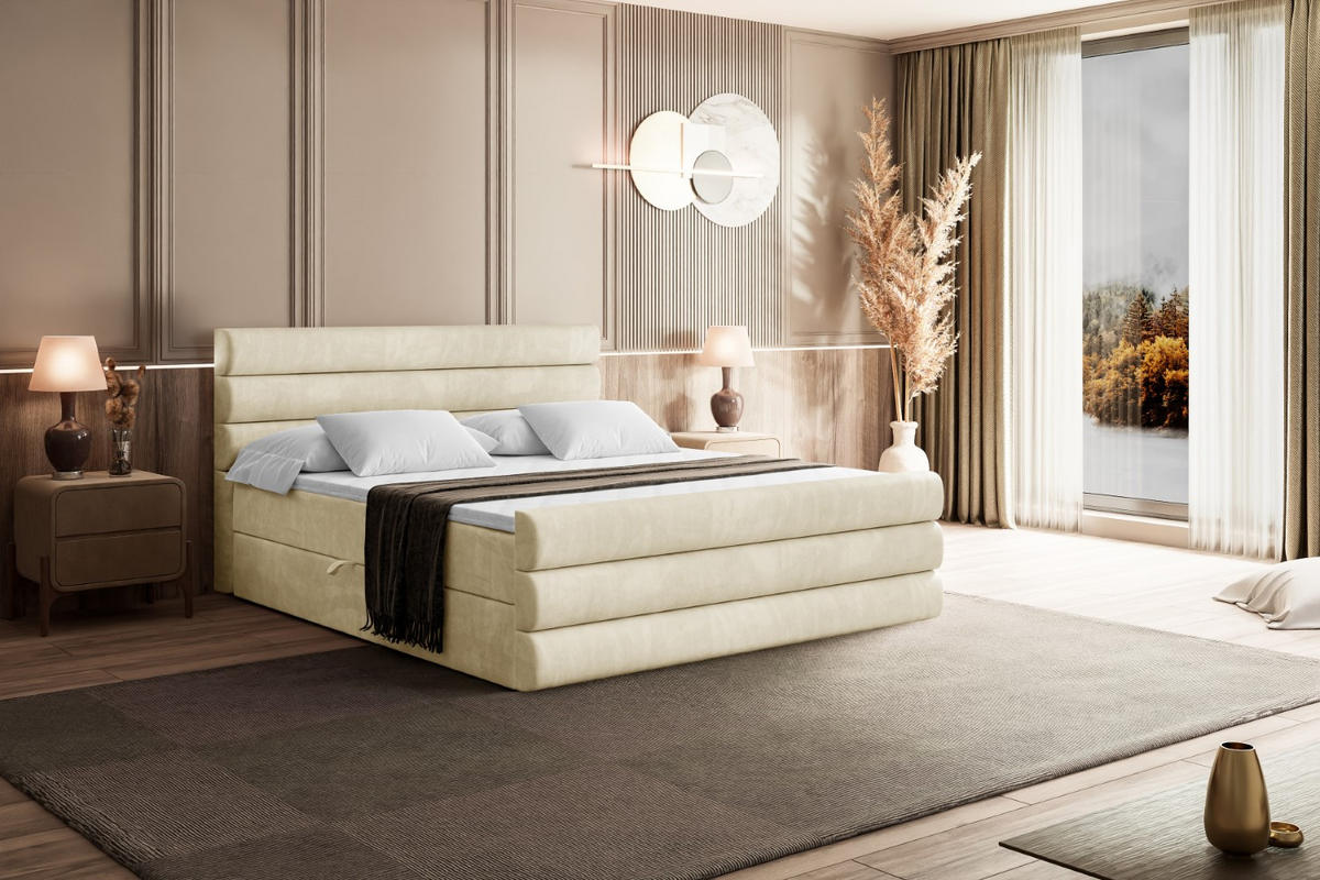 BOXBETT CELESTIA-Z - 120x200 cm - H4 - Beige - Beige, Holzwerkstoff (120/200cm) - ALTDECOR