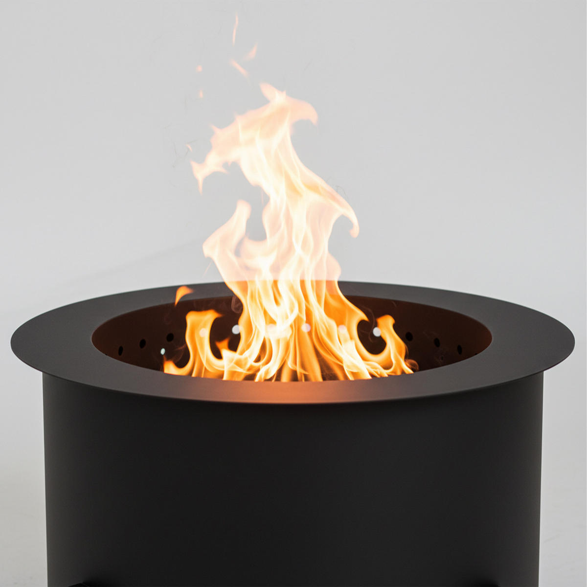 FEUERSCHALE Schwarz raucharm 56 cm - Schwarz, Metall (56/34/56cm) - Relaxdays