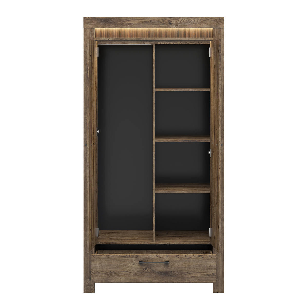 KLEIDERSCHRANK 2 Türen Amaury Holz - Braun, Holzwerkstoff (102/200/62cm) - Petits-meubles