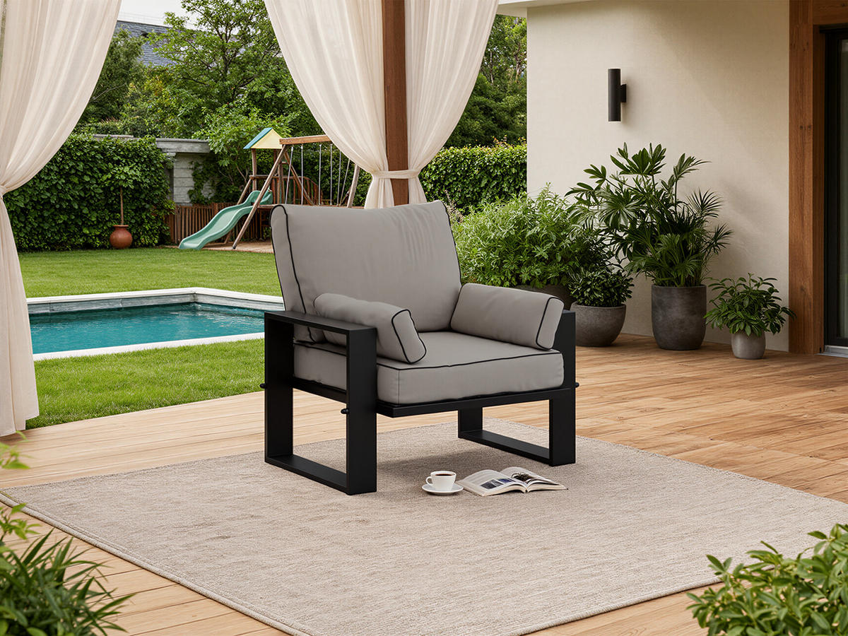 GARTENSESSEL Elba - Grau - Grau, Textil (98/90/87cm) - MKS