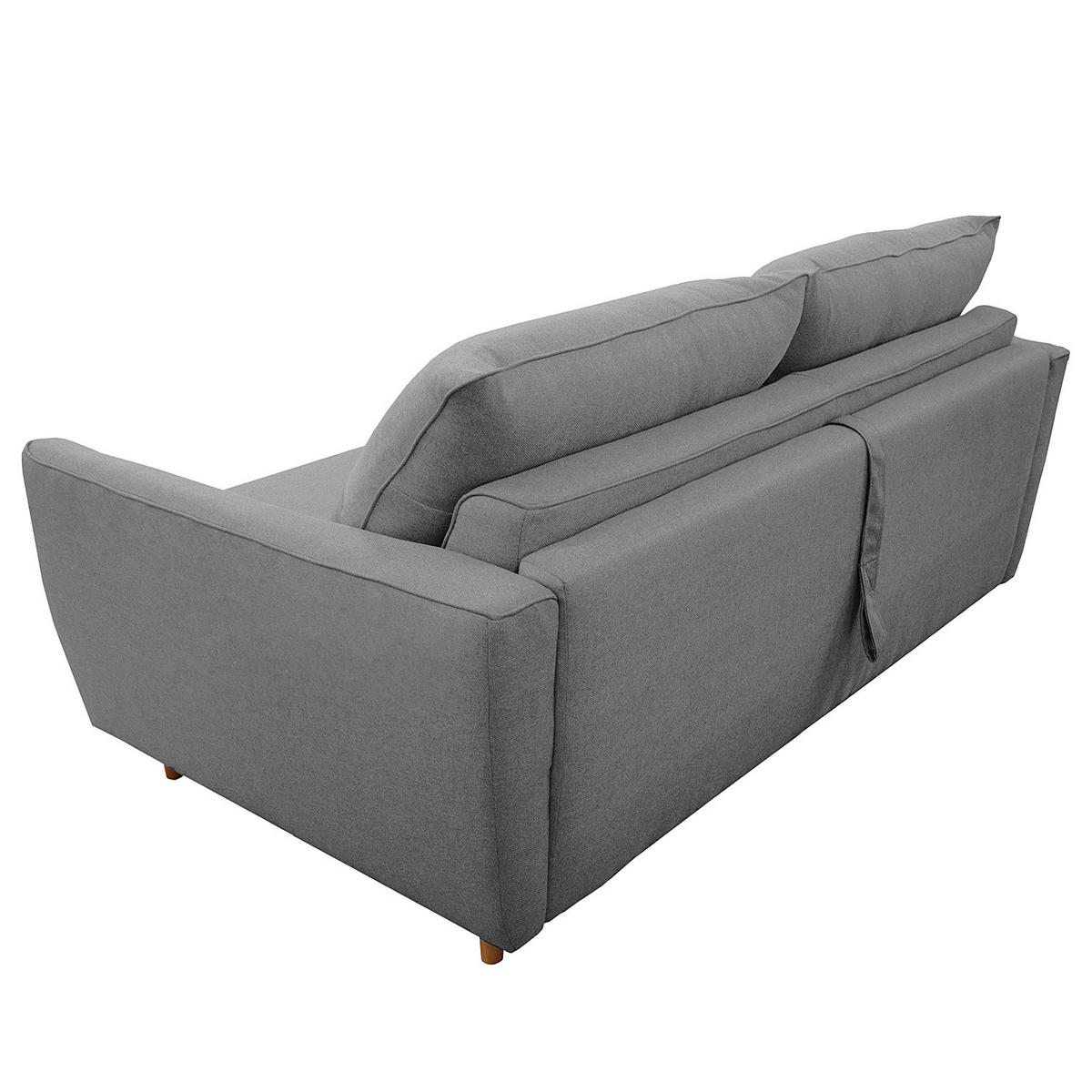 SCHLAFSOFA mit Matratze - Webstoff - Buchefarben/Grau, Buchenholz/Textil (195/90/102cm) - home24