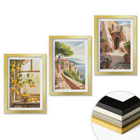 WANDBILDER 3er Set - 20x30 cm Goldrahmen - Zitrusfrüchte in der Küchenmeerstadt - Goldfarben, Kunststoff (20/30cm) - ArtPrintCave