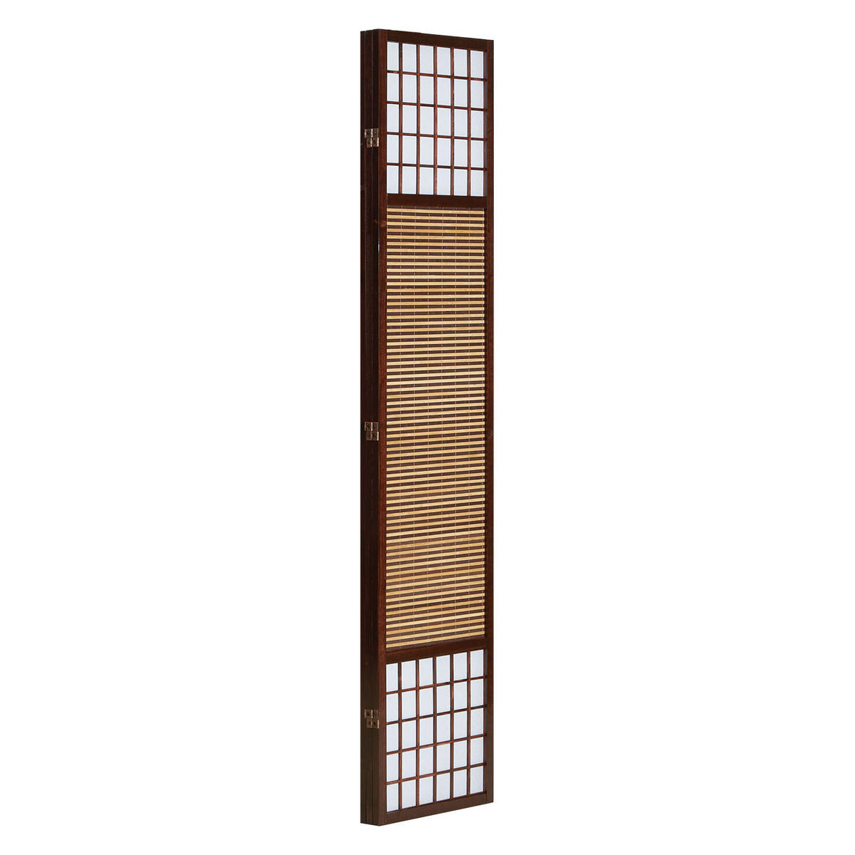 PARAVENT 3-tlg. 120/200 cm Braun Bambusstreben - Braun, Holz (120/200/2cm) - Homestyle4u