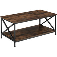 COUCHTISCH Pittsburgh,100 x 55 x 45,5 cm,Industrial Holz dunkel, rustikal - Rostfarben, Holzwerkstoff (100/55/45.5cm) - tectake