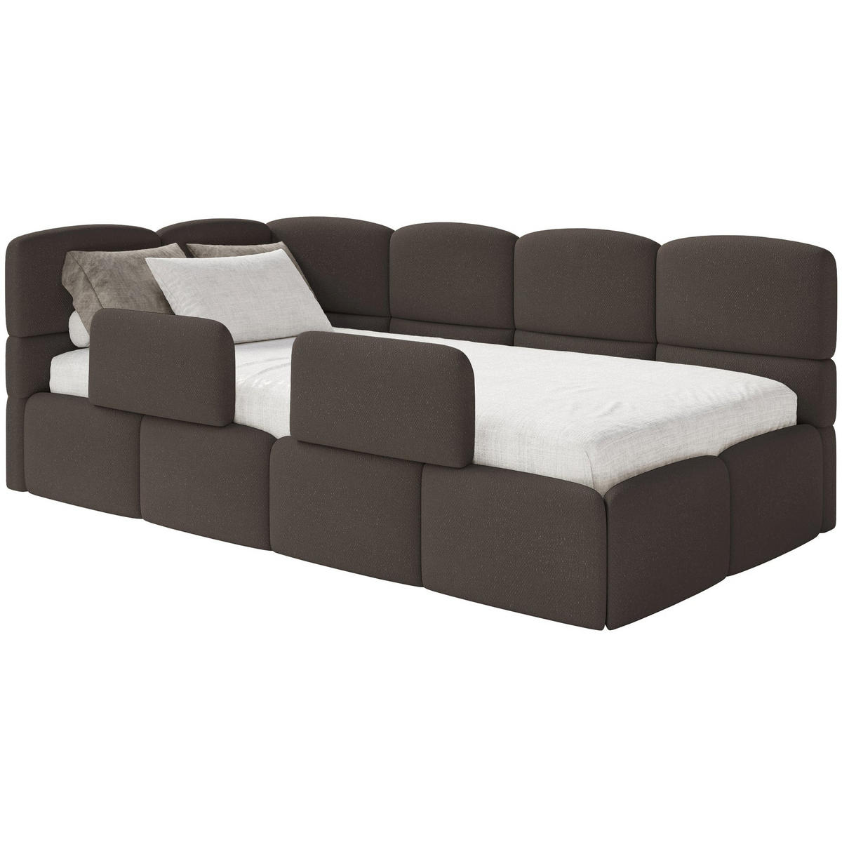 KINDERBETT Cloudy Braun 120 x 200 cm - Schwarz/Braun, Kunststoff/Textil (120/200cm) - Selsey