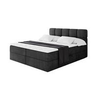 BOXBETT mit Matratze H4 - FAMA - 180x200 cm Schwarz Casablanca - Schwarz, Holzwerkstoff (180/200cm) - ALTDECOR