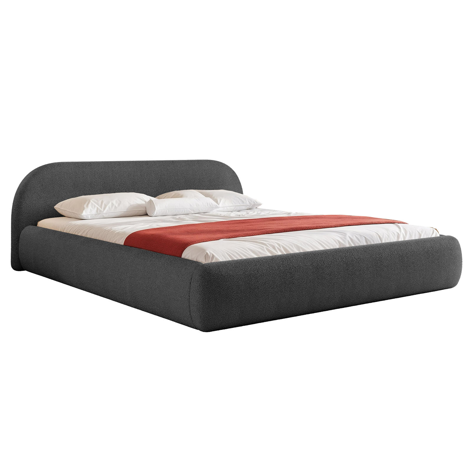 POLSTERBETT Dmar 200x200 cm, Graphit - Schwarz, Textil (200/200cm) - Fedve