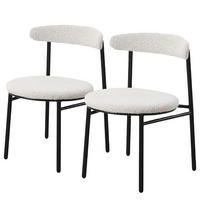 ESSZIMMERSTÜHLE - 2er-Set - Metall / Textil - Schwarz/Weiß, Textil/Metall (54/73/48cm) - home24