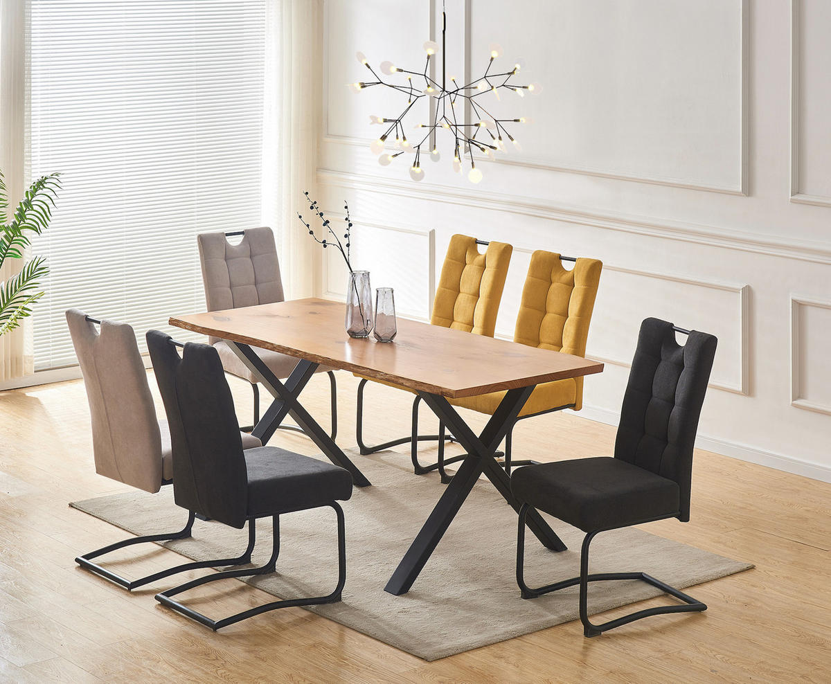 SCHWINGSTUHL SOFIA Anthrazit 2 Stück - Anthrazit, Textil/Metall (48/97/60cm) - B&D Home