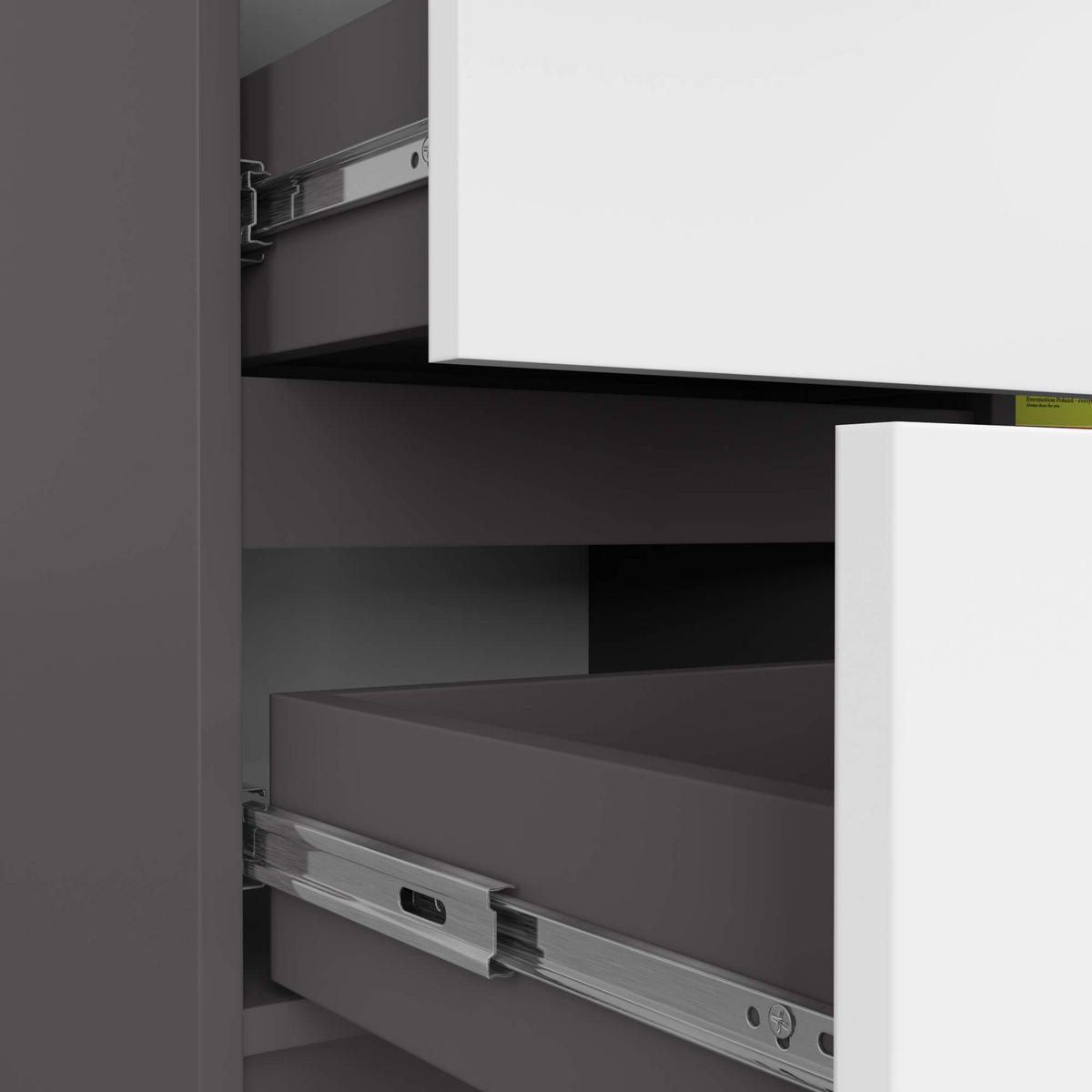 KOMMODE Jerry, Grau-Weiß, 35x80x77 cm - Weiß/Grau, Holz (80/77/35cm) - Milordbikes