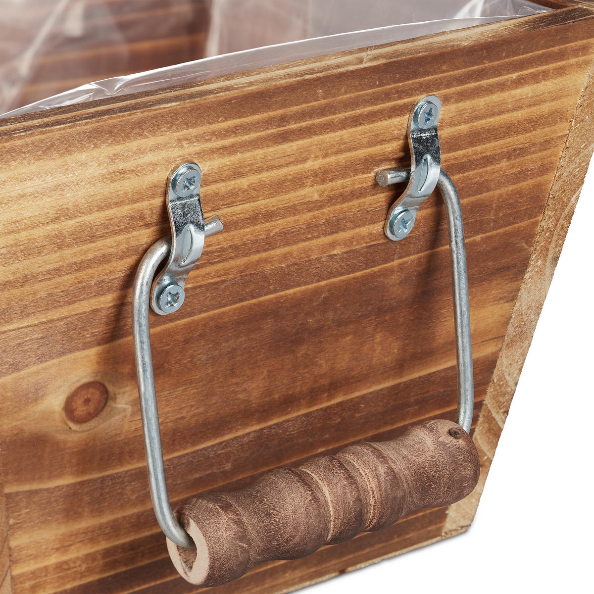 BLUMENKASTEN - Braun, Holz/Kunststoff (43.5/12.5/17.5cm) - Relaxdays