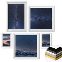 WANDBILDER 5er-Set - 50x50 cm & 20x30 cm & 40x60 cm Weißer Rahmen - Spiegelung der Felsen in Bergseen - Weiß, Kunststoff (40/60cm) - ArtPrintCave