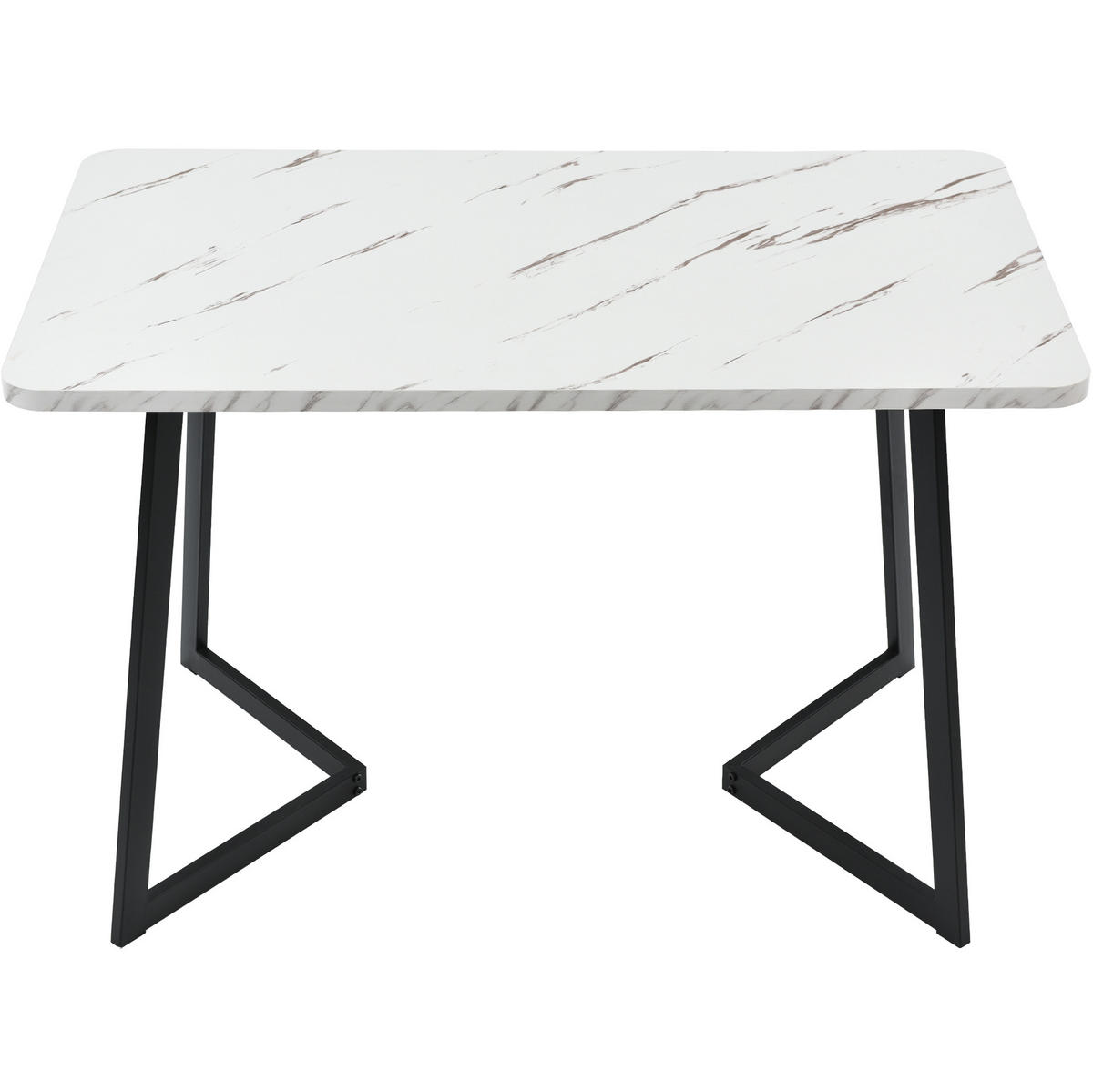 ESSTISCH 117 x 68 cm MDF Marmoroptik Schwarz/Weiß - Weiß, Metall (117/68/75cm) - Meubliv