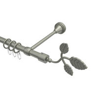 GARDINENSTANGE Primus Alessia 160 cm, 1-läufig, 16 mm Ø Chrom matt - Chromfarben/Nickelfarben, Metall (160cm) - INTERDECO