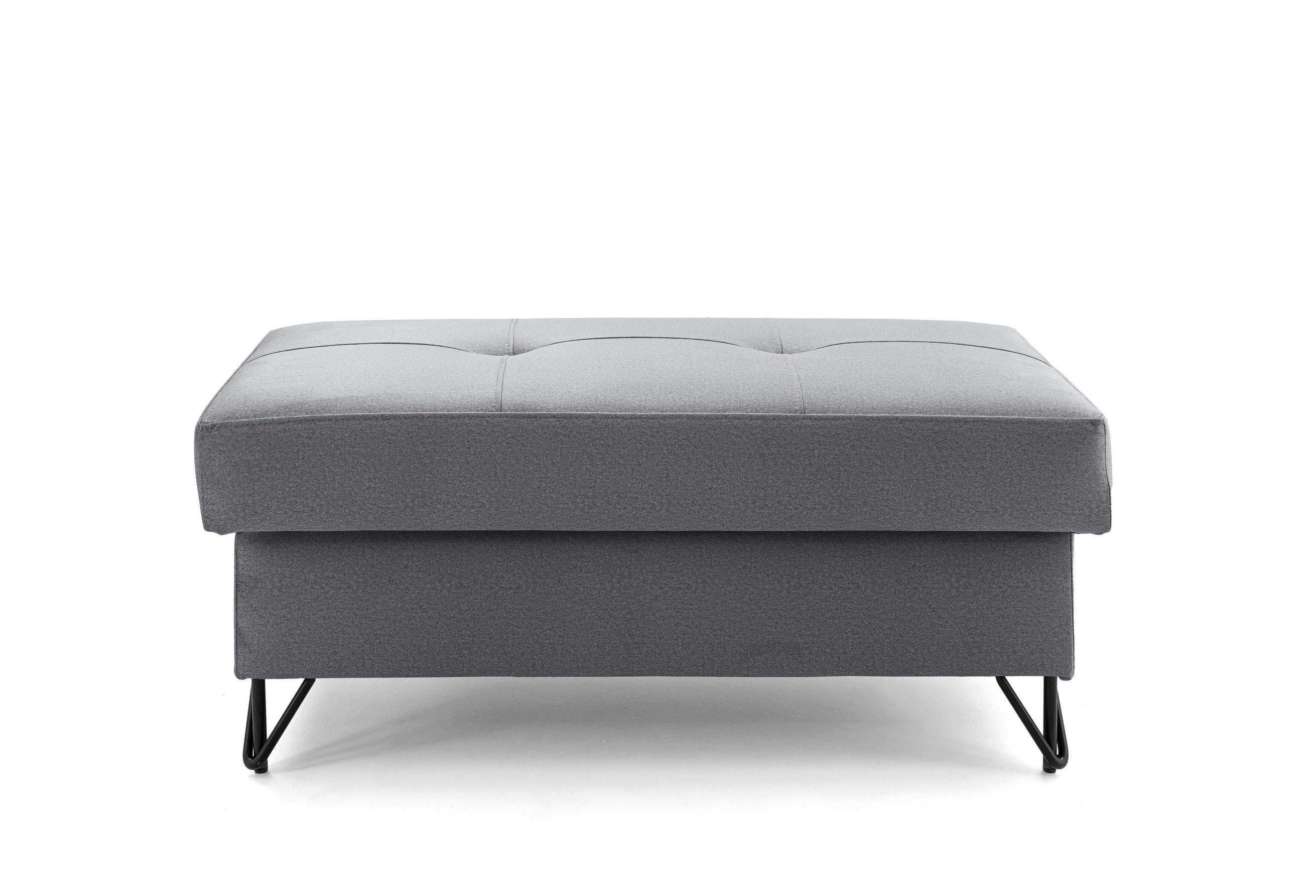 POUF JUNIOR 105x55 cm Velours Dunkelgrau - Dunkelgrau/Schwarz, Holz/Textil (105/43/55cm) - Muffo