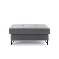 POUF JUNIOR 105x55 cm Velours Dunkelgrau - Dunkelgrau/Schwarz, Holz/Textil (105/43/55cm) - Muffo