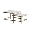 COUCHTISCH-SET Ramio Weiß/Gold 60 x 60 cm 2 Teile - Goldfarben/Weiß, Holzwerkstoff (60/60/45cm) - Vicco