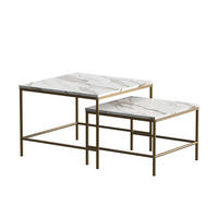 COUCHTISCH-SET Ramio Weiß/Gold 60 x 60 cm 2 Teile - Goldfarben/Weiß, Holzwerkstoff (60/60/45cm) - Vicco
