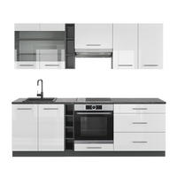 PENTRY Fame-Line Vit högblank/antracit 235 cm , AP Antracit - Antracit/Vit högglans, Träbaserade material (235/206.8/60cm) - Vicco
