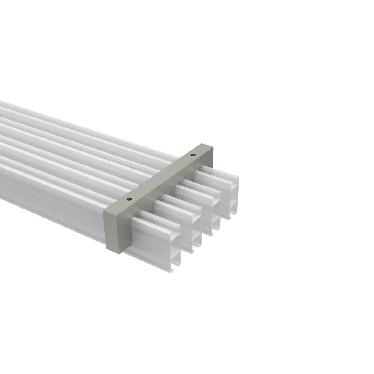 DECKENTRÄGER FÜR GARDINENSTANGEN INNENLAUF 14x35 mm, Smartline 4-läufig, Edelstahl-Optik - Edelstahlfarben, Metall (12.5/3.4/1.2cm) - INTERDECO