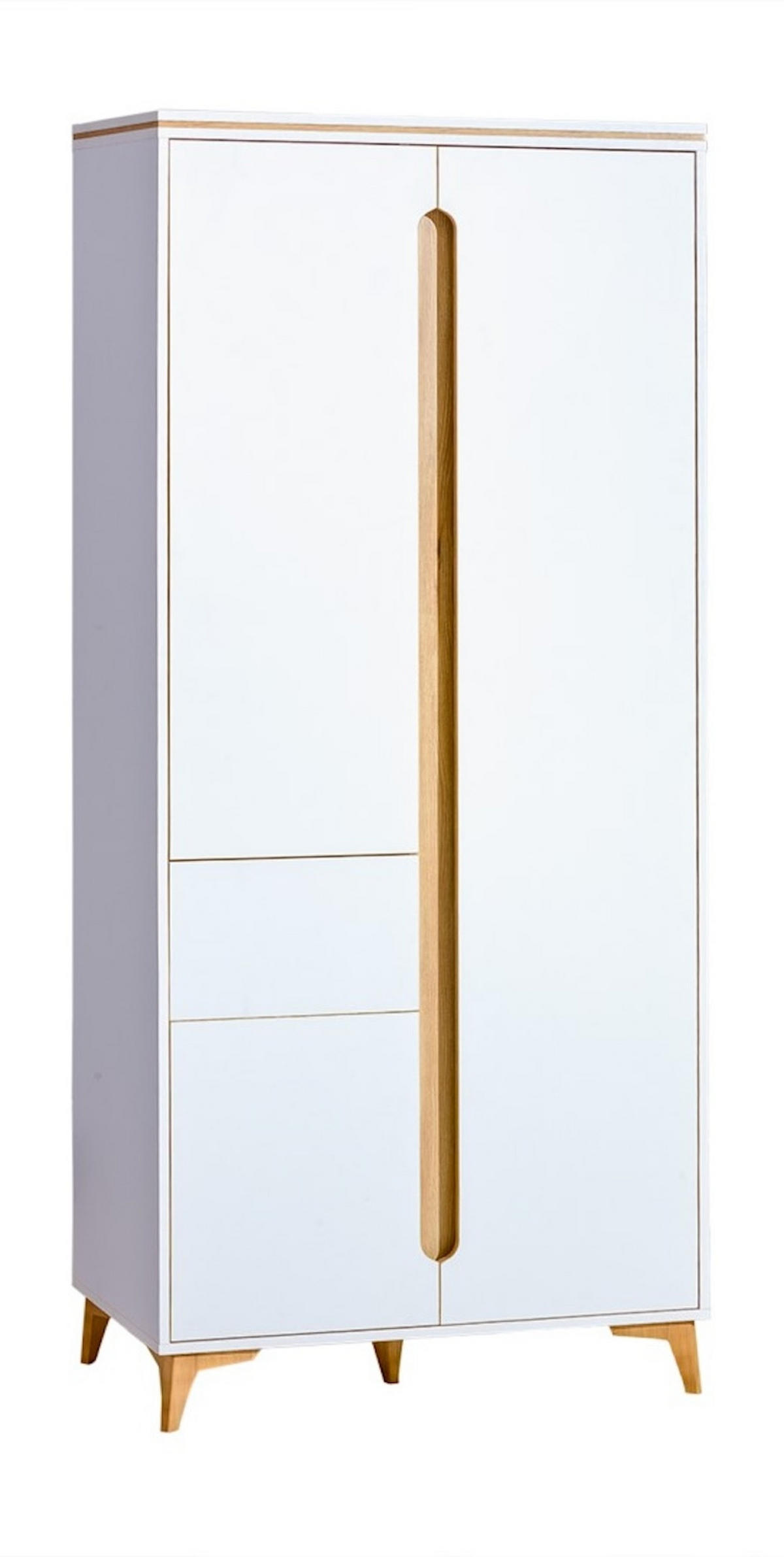 KLEIDERSCHRANK Gapi brilliantweiß / Bergesche 90 / 52 / 199cm - Multicolor/Weiß, Holz/Holzwerkstoff (90/199/52cm) - Feldmann-Wohnen