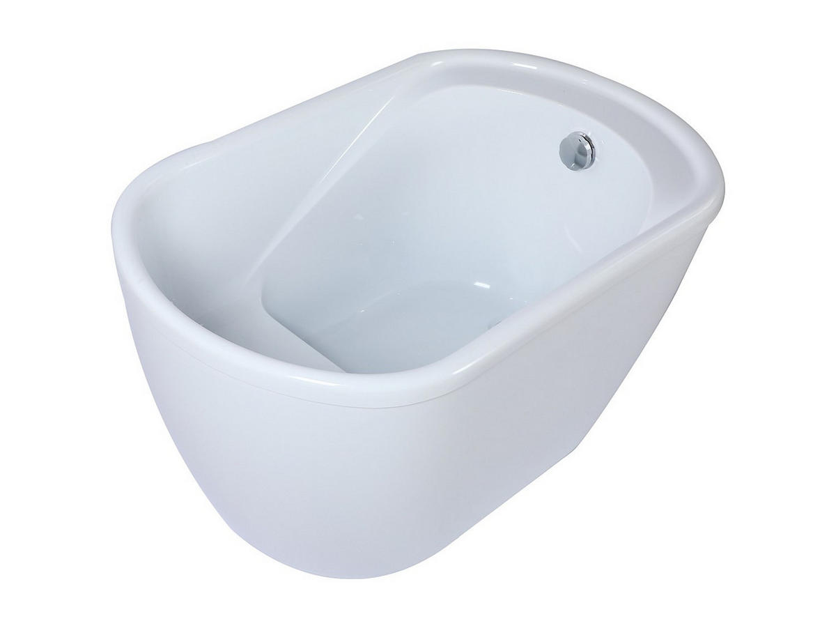 SITZBADEWANNE - 1 Person - Acryl - Weiß - - Weiß, Kunststoff (120/65/75cm) - Vente-Unique
