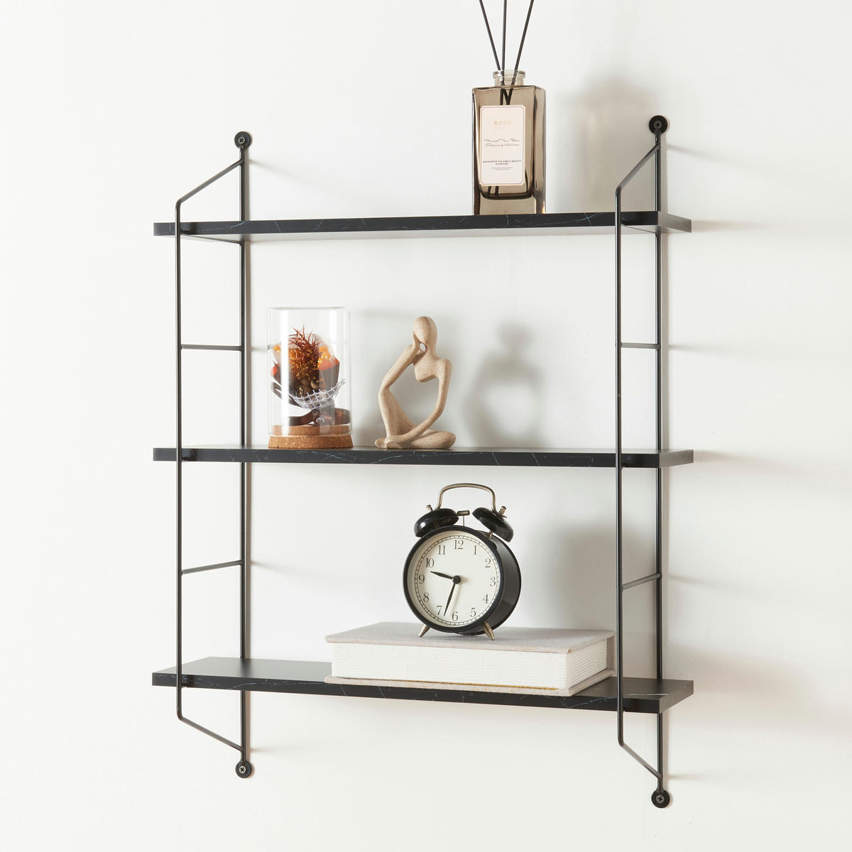 WANDREGAL Ösel - Schwarz, Metall (48/63.5/15cm) - [en.casa]