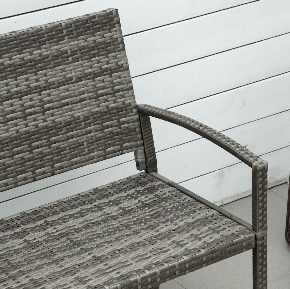 ZAHRADNÍ lavice z oceli a polyratanu 122x60x85 cm šedá pro 2 osoby s vysokou stabilitou a snadnou montáží - šedá, kov (122/85/60cm) - Modfu