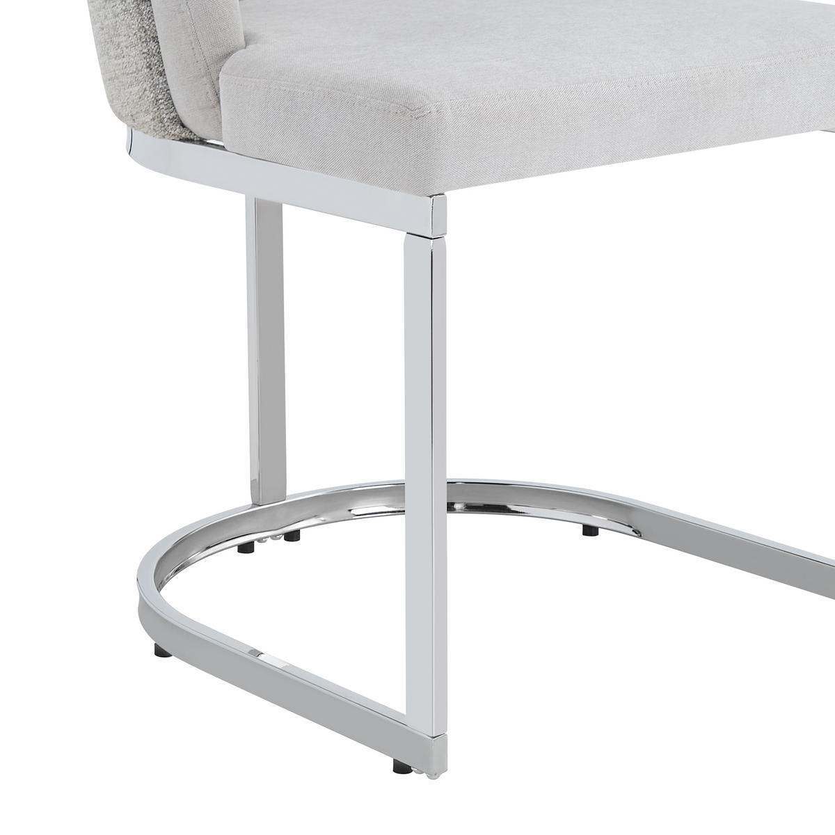 STUHL-SET DE-35878 2 Stück mit Silberbeinen Hellgrau - Grau, Metall (52/85/59cm) - ComfortXL