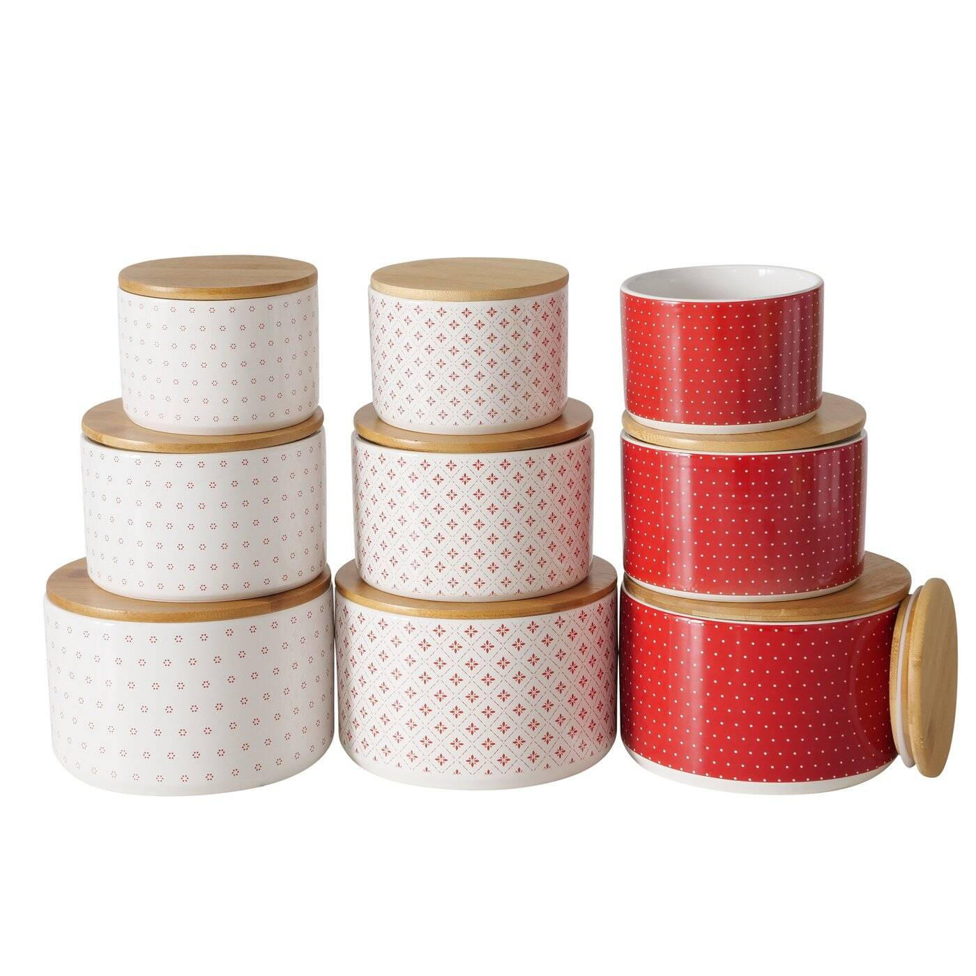 KERAMIKBEHÄLTER Lilly 3er-Set - Rot, Keramik (16/10/16cm) - Boltze Home