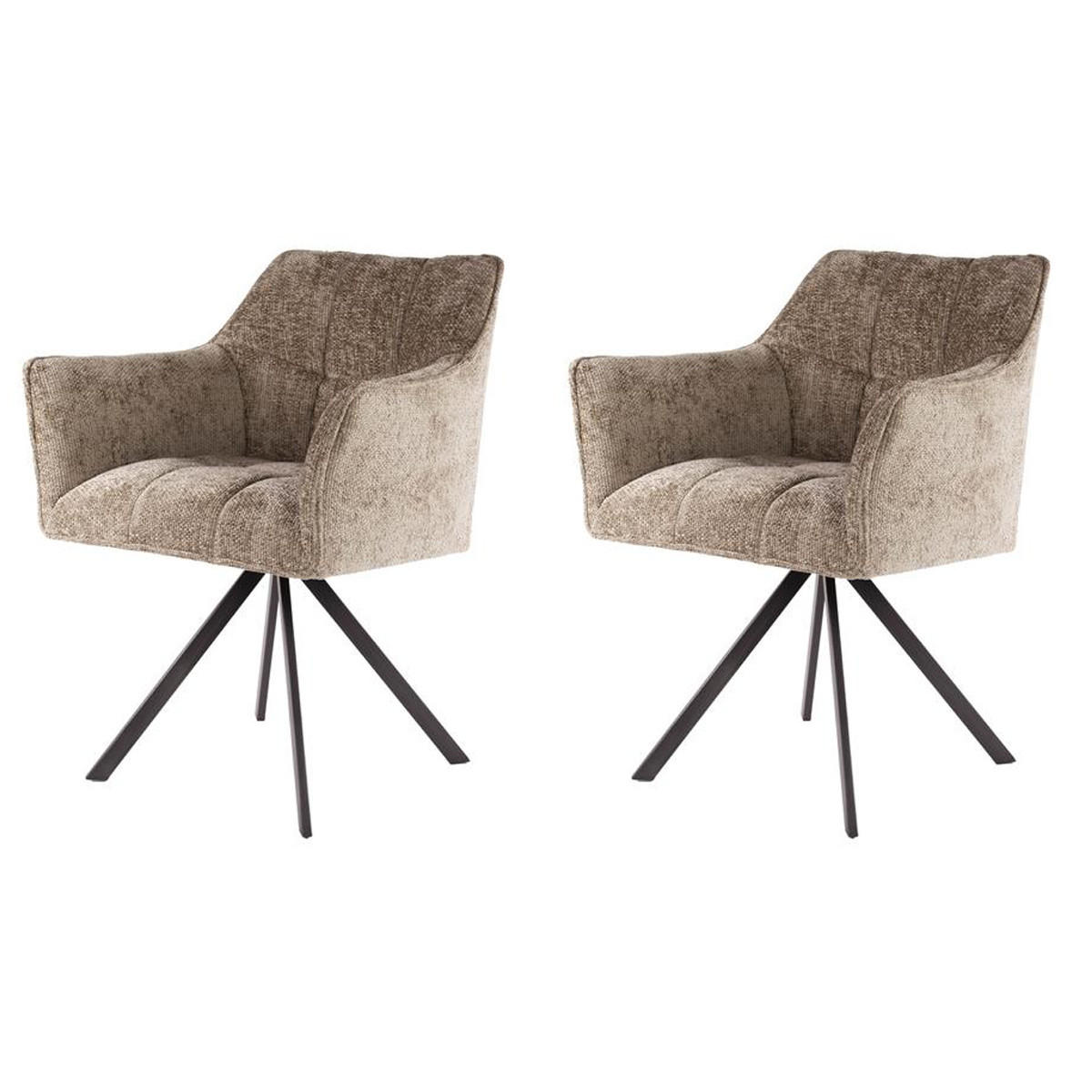 ESSZIMMERSTUHL Raster Beige 61/62/82 cm - Hellbraun, Textil (62/82/61cm) - Hoyz Collection