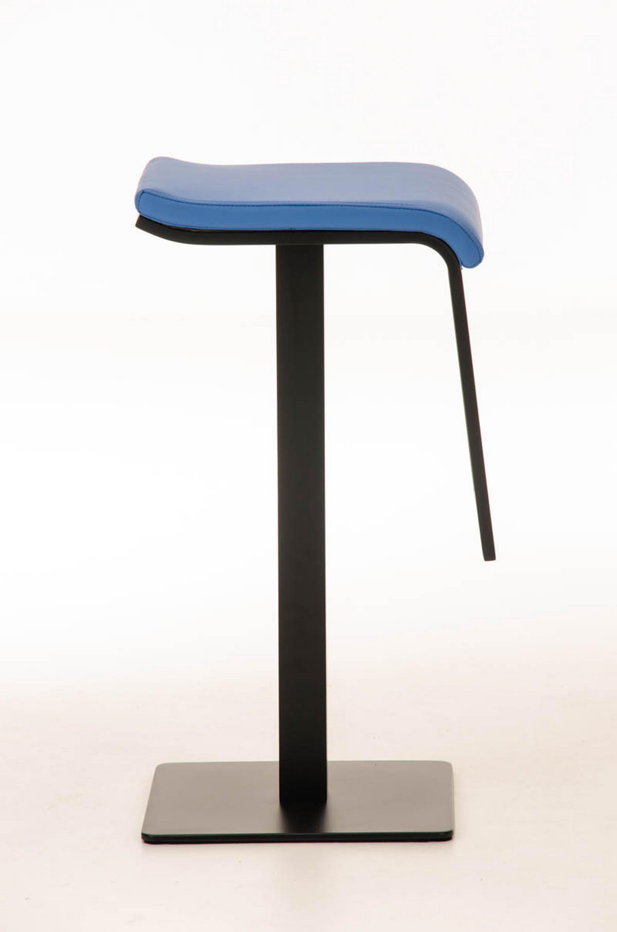 BARHOCKER Lederlook blau - Blau/Schwarz, Textil/Metall (39/78/42cm) - CLP