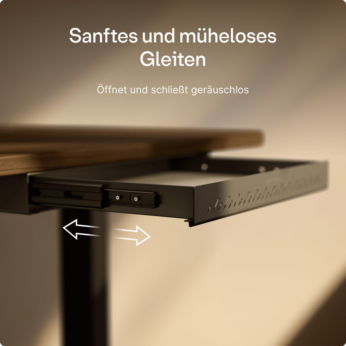 SCHUBLADEN-ORGANIZER unter dem Schreibtisch, 41x27x5cm Schwarz - Schwarz, Metall (41/27/5cm) - Desktronic