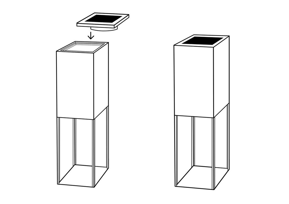 DEKOSÄULE Porto LED Stahl Grau 60x18x18cm - Grau, Metall (18/60/18cm) - DELUKE