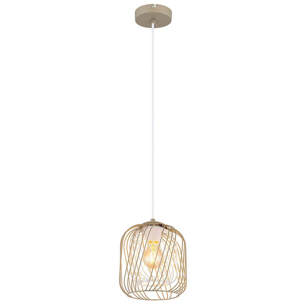 LED HÄNGELEUCHTE DICHTI Metall Beige - Beige, Glas (18/18/150cm) - Globo Lighting