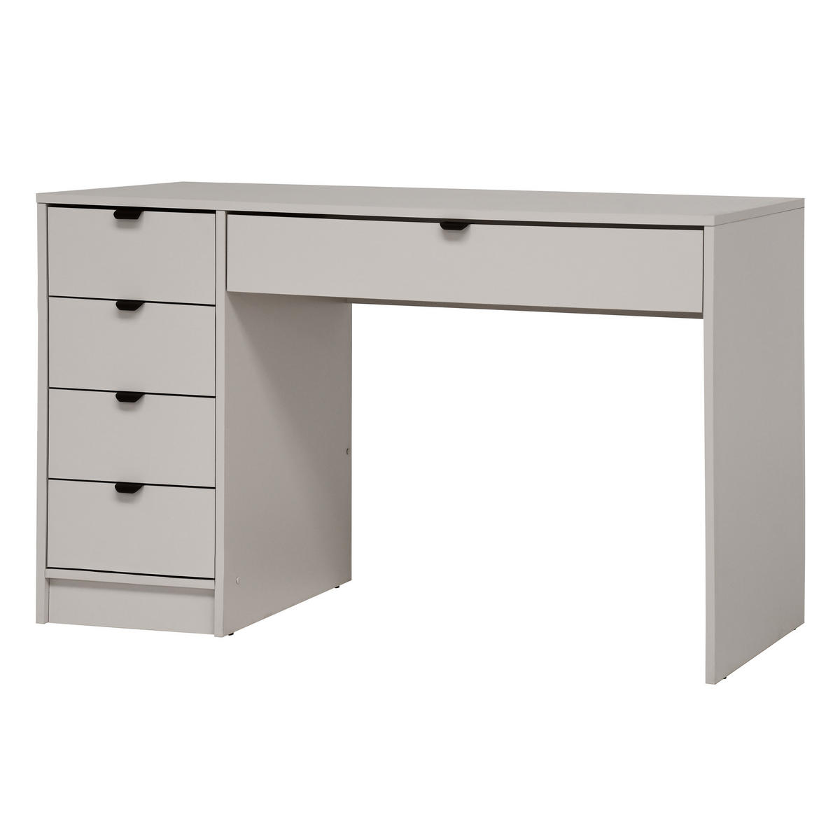 SCHREIBTISCH Malta mit 5 Schubladen, mit Griffen, Kaschmir - Kaschmir/Schwarz, Holzwerkstoff/Metall (57/120/75.5cm) - Beautysofa