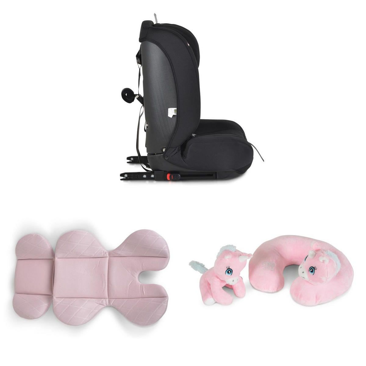 KINDERSITZ i-Size i-Safe rosa (76-150cm) Isofix, Top Tether, 13-fach verstellbar - Rosa, Kunststoff (45/60/46cm) - Moni