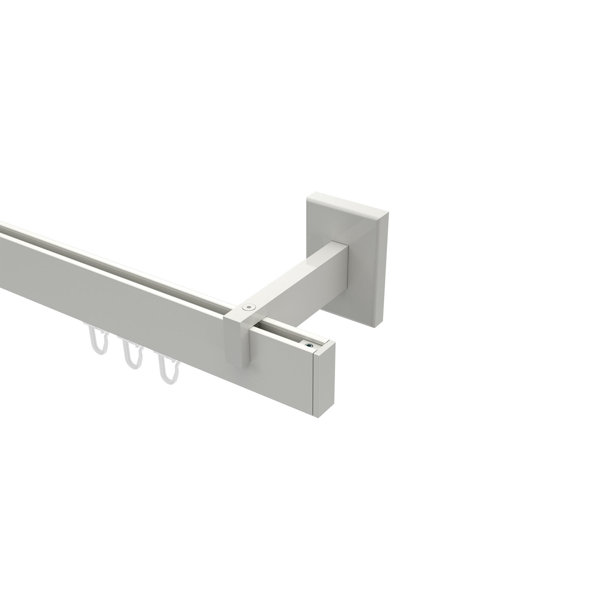INNENLAUF-GARDINENSTANGEN-SET Smartline Paxo 240 cm (geteilt in 2 x 120 cm), 1-läufig, 14x35 mm Weiß - Weiß, Metall (240cm) - INTERDECO