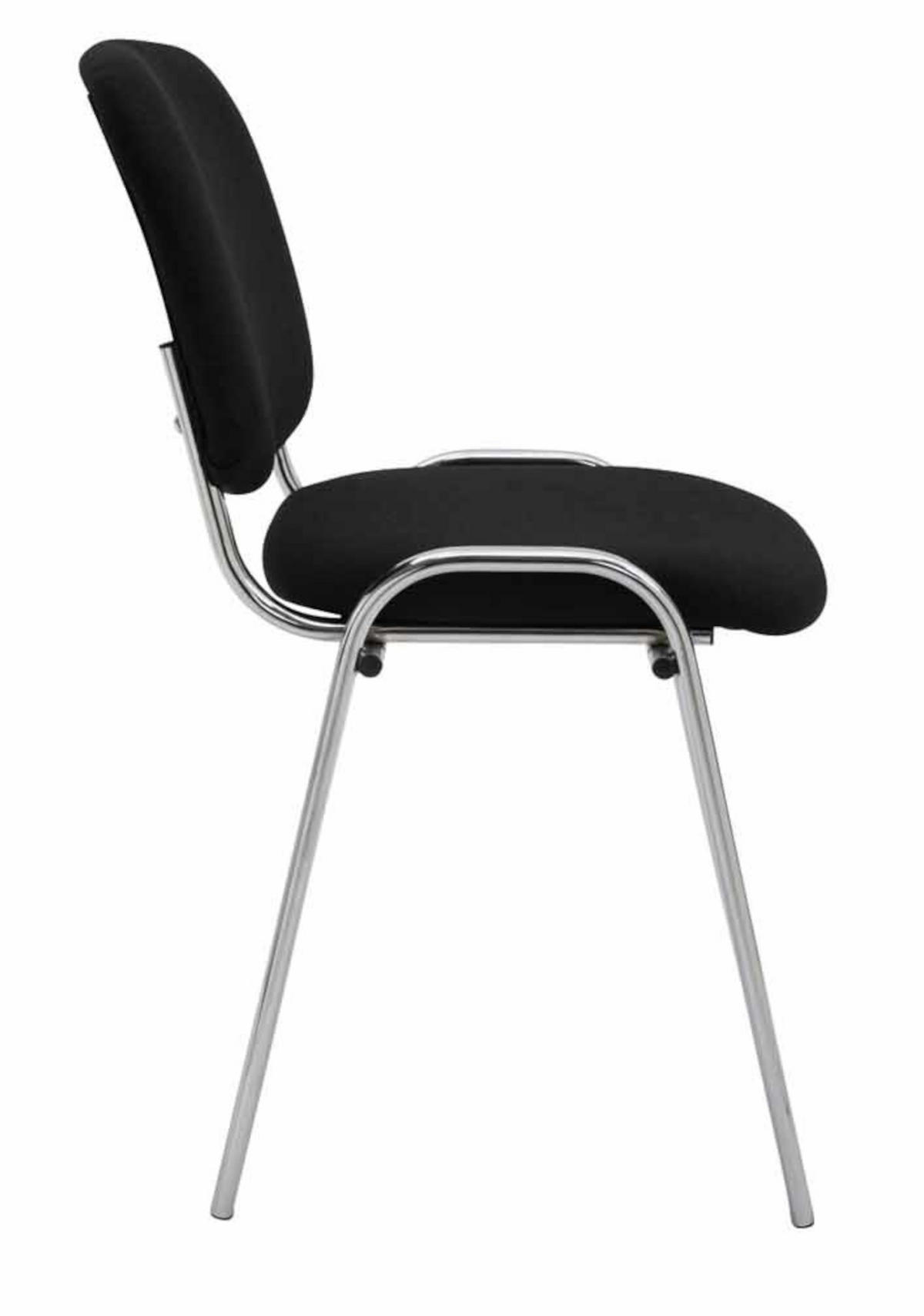 BESUCHERSTUHL 4er Set Stoff schwarz - Schwarz, Textil/Metall (54/79/64cm) - CLP