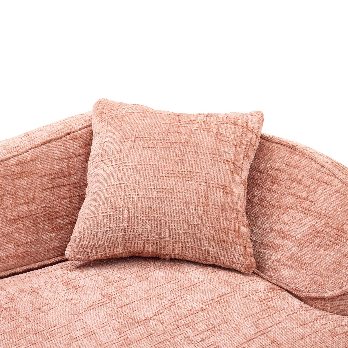 SOFA gebogen 2-Sitzer in Pink mit ergonomischer Schaumstoffpolsterung 170/90/70 cm - Rosa, Kunststoff (170/65/87cm) - OKWISH
