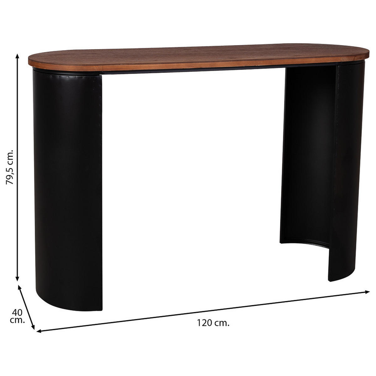 KONSOLENTISCH aus Holz, schwarz, 120x40x80cm - Schwarz, Holz (40/120/79cm) - Wanderlust