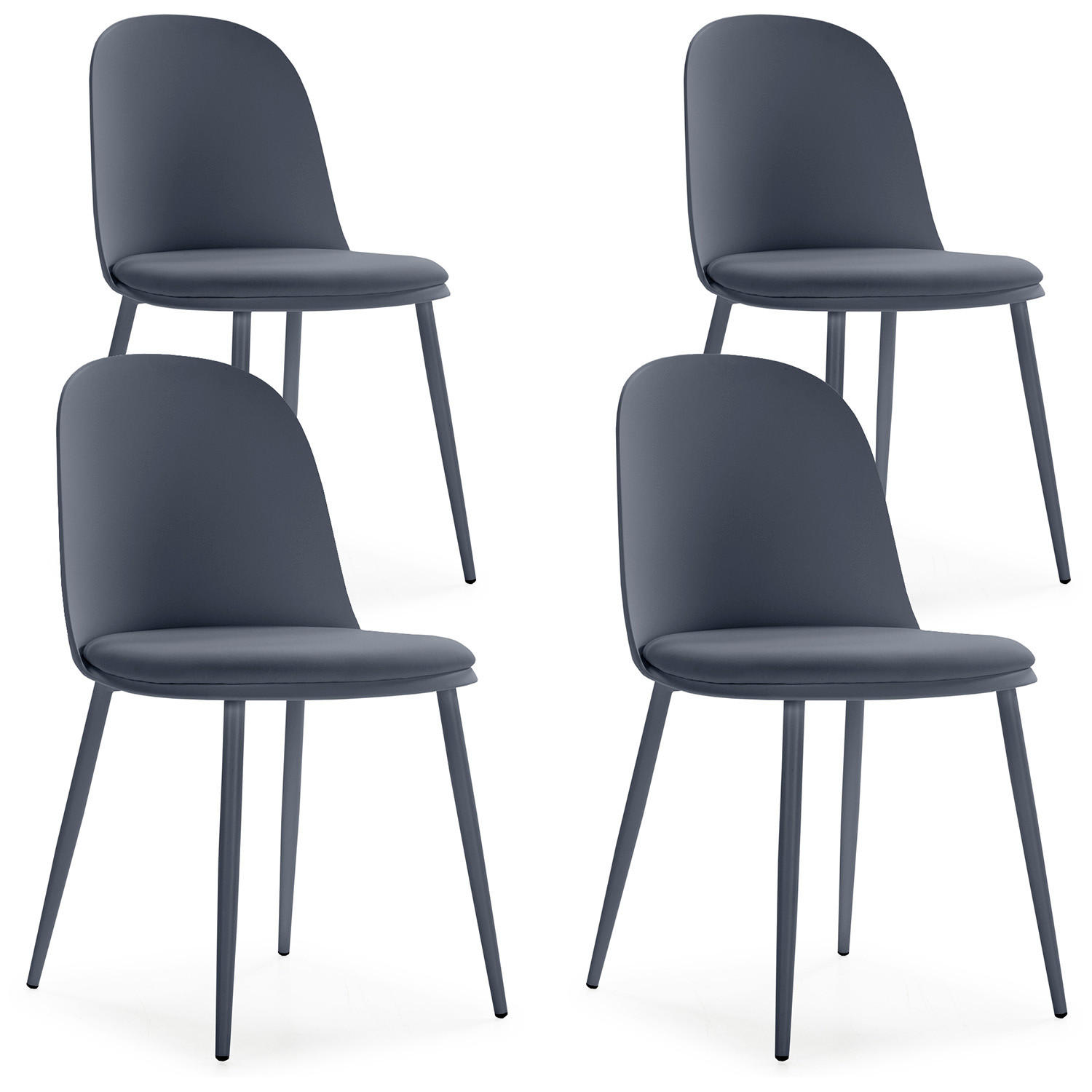 STUHL 4er-Set Kana blau - Blau, Kunststoff/Metall (45/83/51cm) - VS Venta-stock