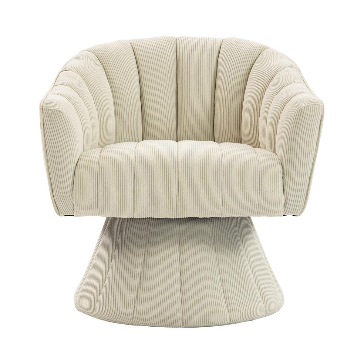 DREHSTUHL Drehsessel Loungesessel mit Polsterung,360°,Cord,Beige - Beige, Textil (70/72/66cm) - LVHOM