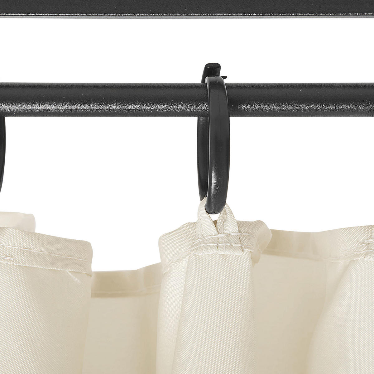 PAVILLON Stahl beige/schwarz rund ⌀ 368 cm Safara - Beige/Schwarz, Metall (368/275/368cm) - Beliani