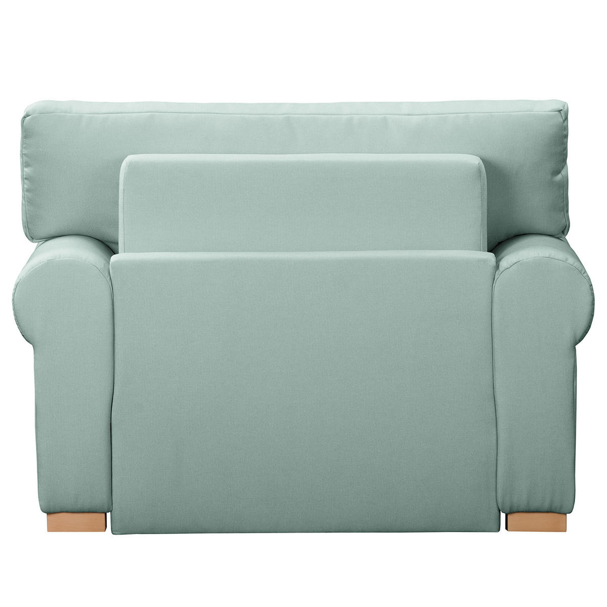 SCHLAFSOFA mit Husse - Buchefarben/Mintgrün, Buchenholz/Textil (125/90/90cm) - home24