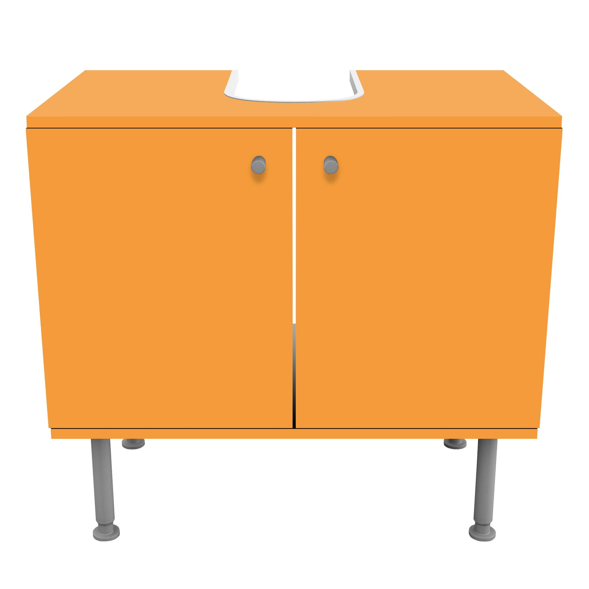 WASCHBECKENUNTERSCHRANK Mango 60/55/35 cm - Orange, Holzwerkstoff (60/55/35cm) - Bilderwelten